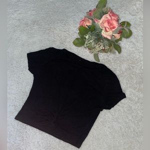 Women’s twisted knot basic crop top shirt size XS